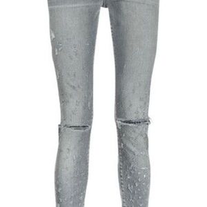 AMIRI Shotgun Gray Distressed Skinny Jeans Authentic New WOT